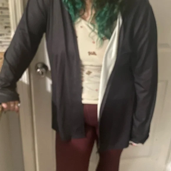 Black Long Sleeve cardigan with Gold Sun and Moon Design - Picture 3 of 4